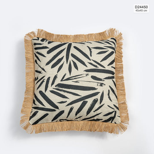 Cojin Decorativo Cuadrado Negro Beige