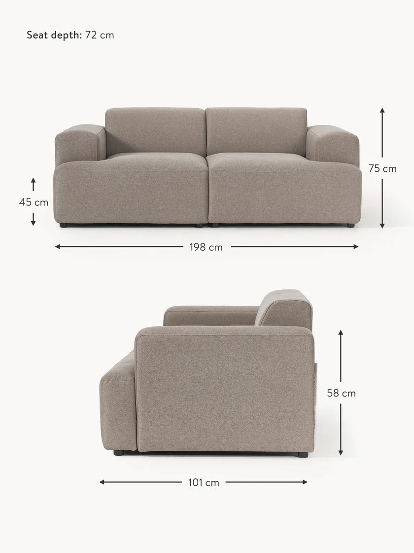 Sofa Louvre Taupe 2 Puestos con Diseño Contemporáneo y Minimalista