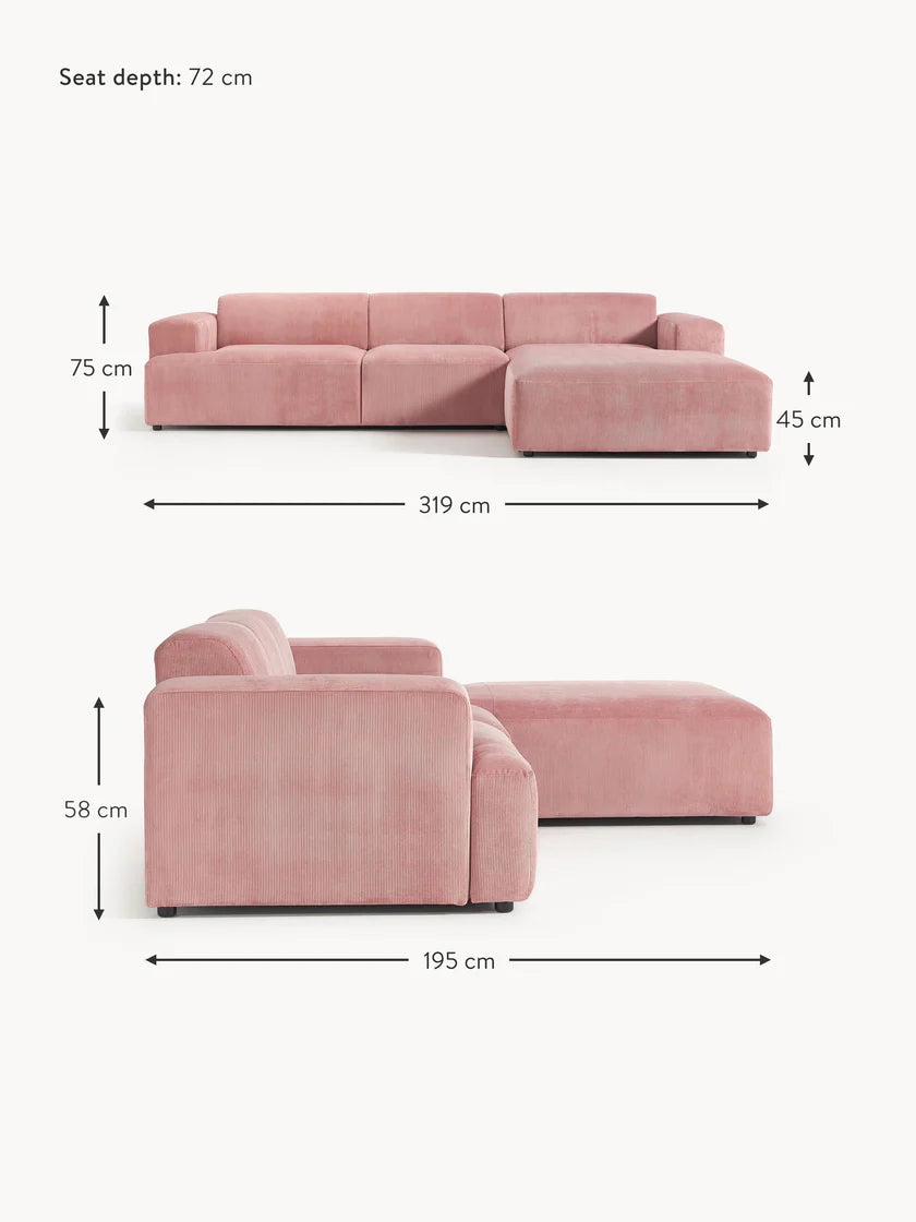 Sofá Esquinero Modular Savoy Rosa Diseño Moderno y Confort Inigualable