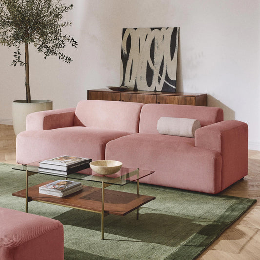 Sofa Louvre Palo Rosa 2 Puestos con Diseño Contemporáneo y Minimalista