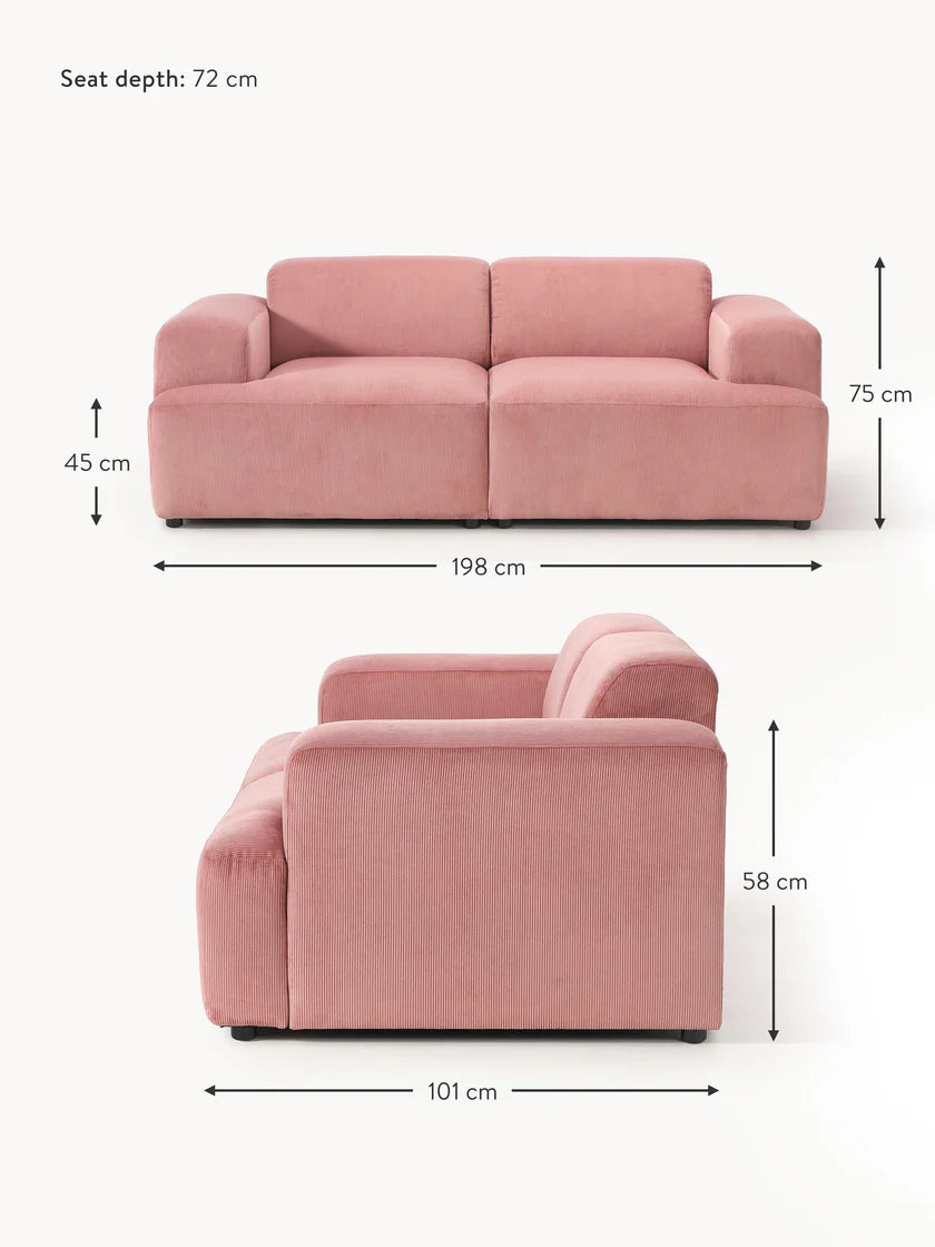 Sofa Louvre Palo Rosa 2 Puestos con Diseño Contemporáneo y Minimalista