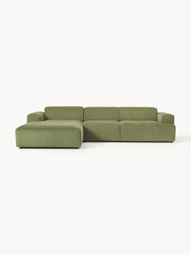 Sofá Esquinero Modular Savoy Verde Oliva Diseño Moderno y Confort Inigualable