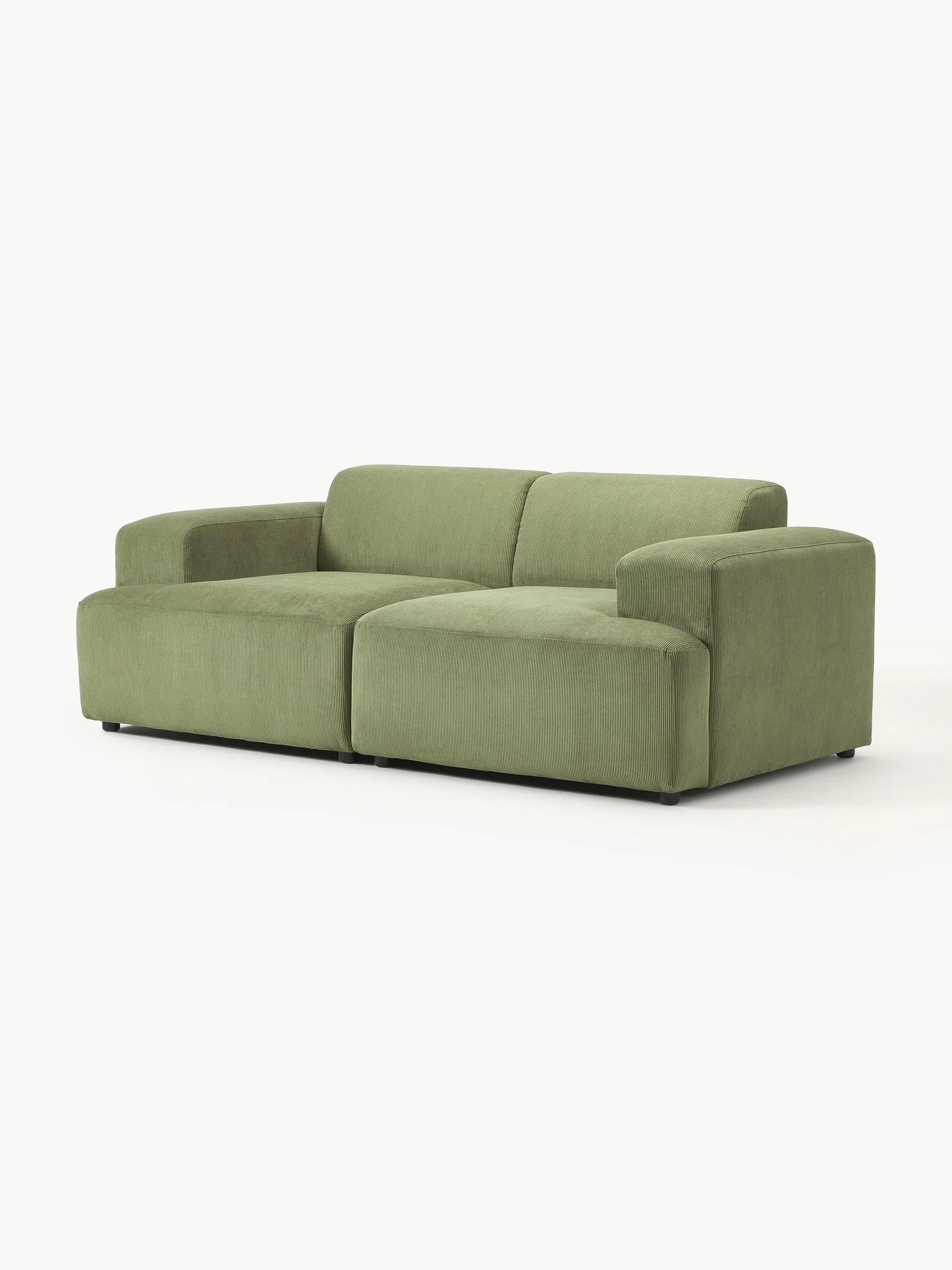 Sofa Louvre Verde Oliva 2 Puestos con Diseño Contemporáneo y Minimalista