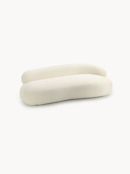 Sofa Minimalista  Moderno Velvet Luxe Blanco 3 Puestos