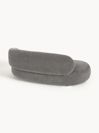 Sofa Minimalista  Moderno Velvet Luxe Gris 2 Puestos