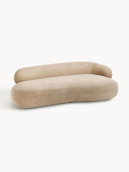 Sofa Minimalista  Moderno Velvet Luxe Taupe 3 Puestos