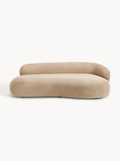 Sofa Minimalista  Moderno Velvet Luxe Taupe 3 Puestos