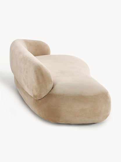 Sofa Minimalista  Moderno Velvet Luxe Taupe 3 Puestos