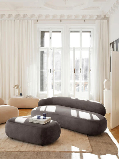 Sofa Minimalista  Moderno Velvet Luxe Gris 3 Puestos