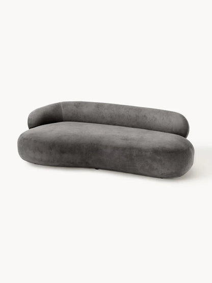 Sofa Minimalista  Moderno Velvet Luxe Gris 3 Puestos