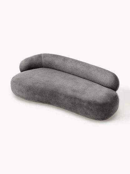 Sofa Minimalista  Moderno Velvet Luxe Gris 3 Puestos