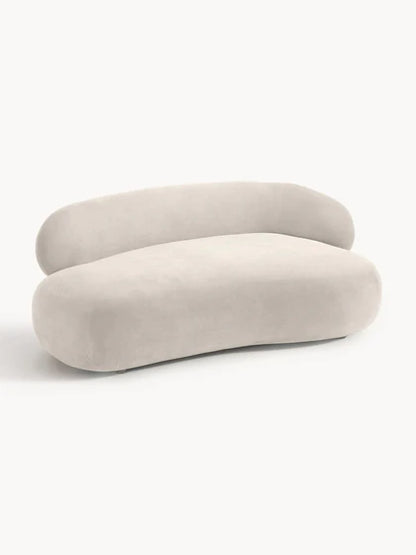 Sofa Minimalista  Moderno Velvet Luxe Blanco 2 Puestos