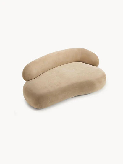 Sofa Minimalista  Moderno Velvet Luxe Taupe 2 Puestos