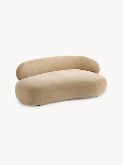 Sofa Minimalista  Moderno Velvet Luxe Taupe 2 Puestos