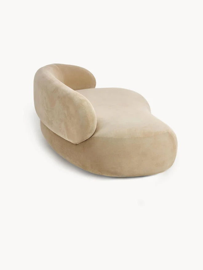 Sofa Minimalista  Moderno Velvet Luxe Taupe 2 Puestos