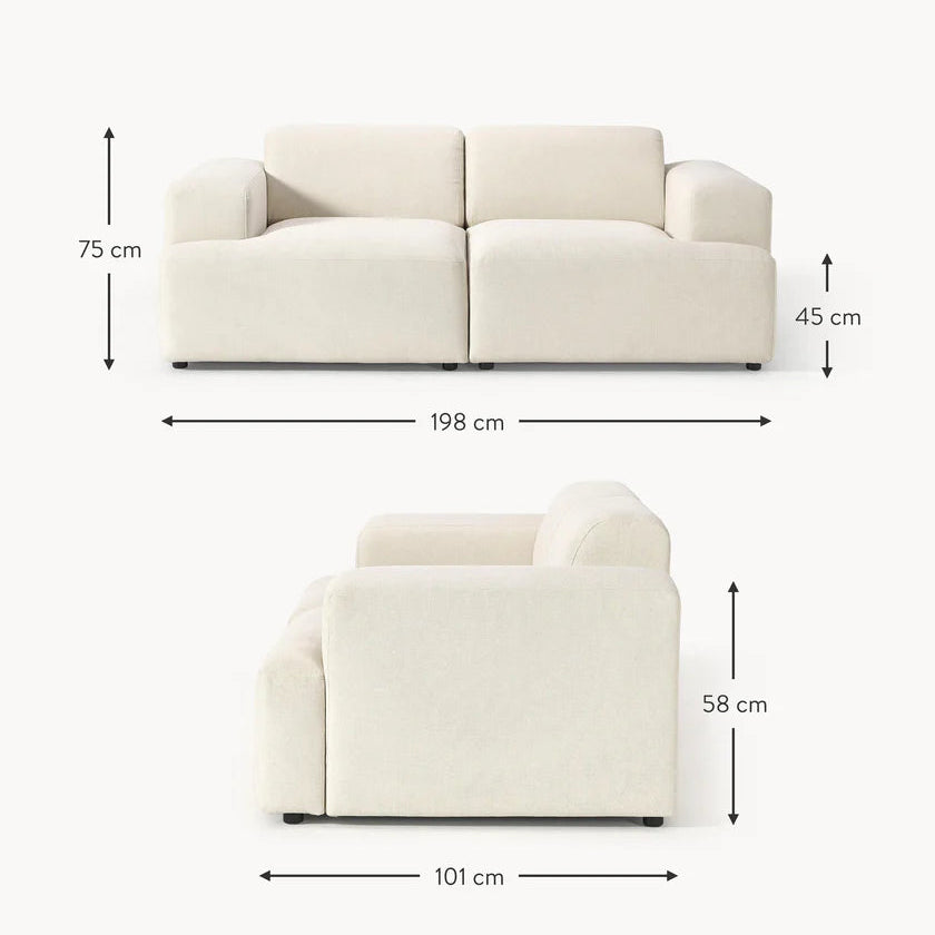 Sofa Louvre Blanco 2 Puestos con Diseño Contemporáneo y Minimalista