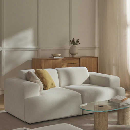 Sofa Louvre Blanco 2 Puestos con Diseño Contemporáneo y Minimalista