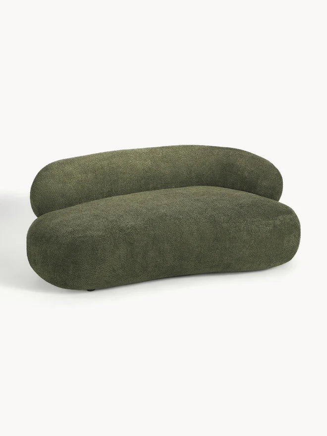 Sofa Minimalista  Moderno Velvet Luxe Verde 2 Puestos
