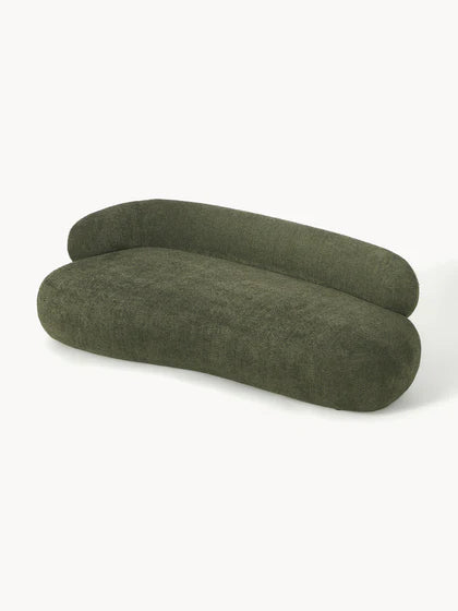 Sofa Minimalista  Moderno Velvet Luxe Verde 3 Puestos
