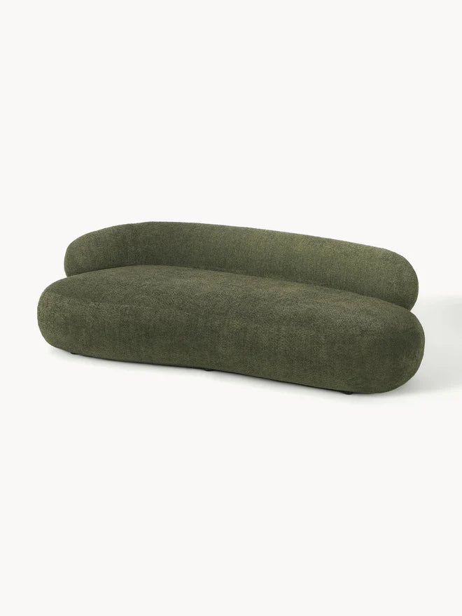 Sofa Minimalista  Moderno Velvet Luxe Verde 3 Puestos
