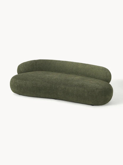 Sofa Minimalista  Moderno Velvet Luxe Verde 3 Puestos