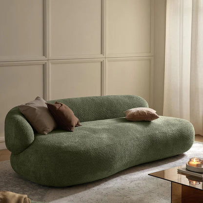 Sofa Minimalista  Moderno Velvet Luxe Verde 3 Puestos