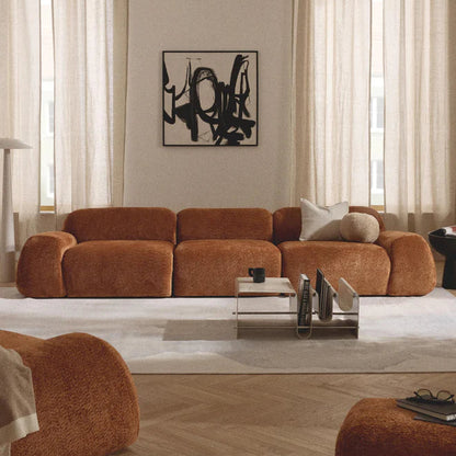 Sofá Minimalista Zen Comfort Terracota 4 Puestos