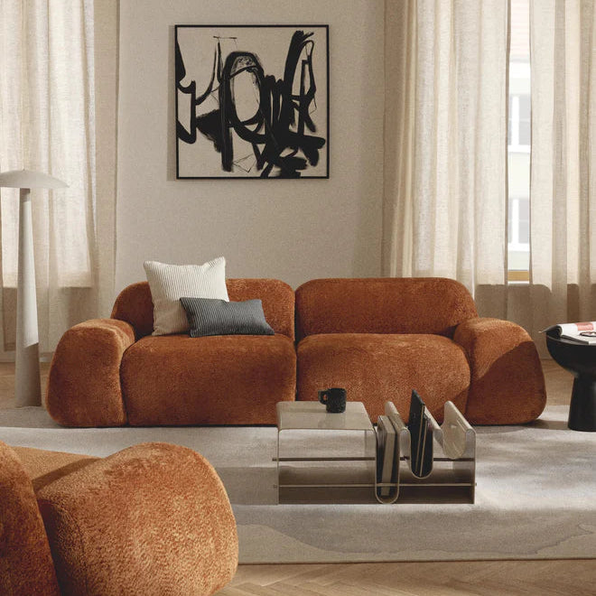 Sofá Minimalista Zen Comfort Terracota 3 Puestos