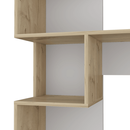 Escritorio Mexico, Café Claro y Blanco, con Tres Entrepaños ZF - VIRTUAL MUEBLES