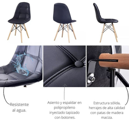 Silla Baeza Botones Negro