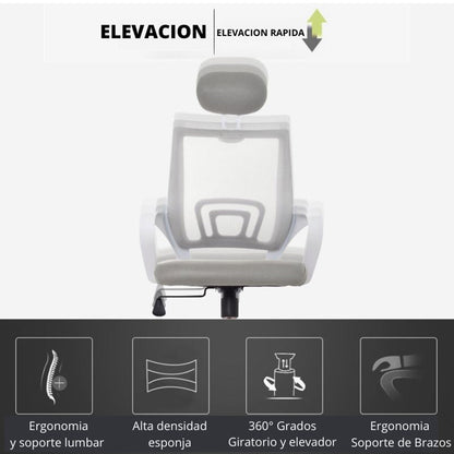 Silla De Oficina Berlin Alta Blanco