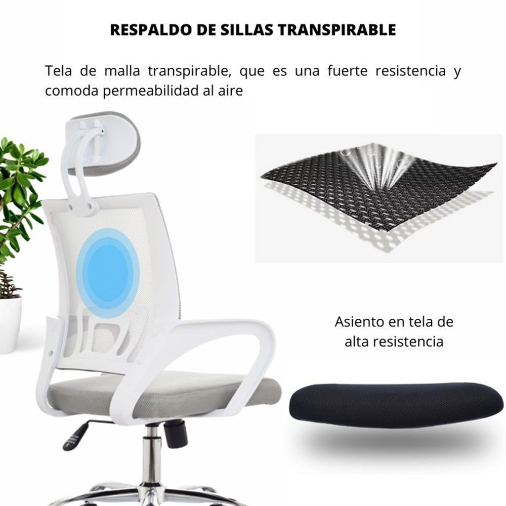 Silla De Oficina Berlin Alta Blanco