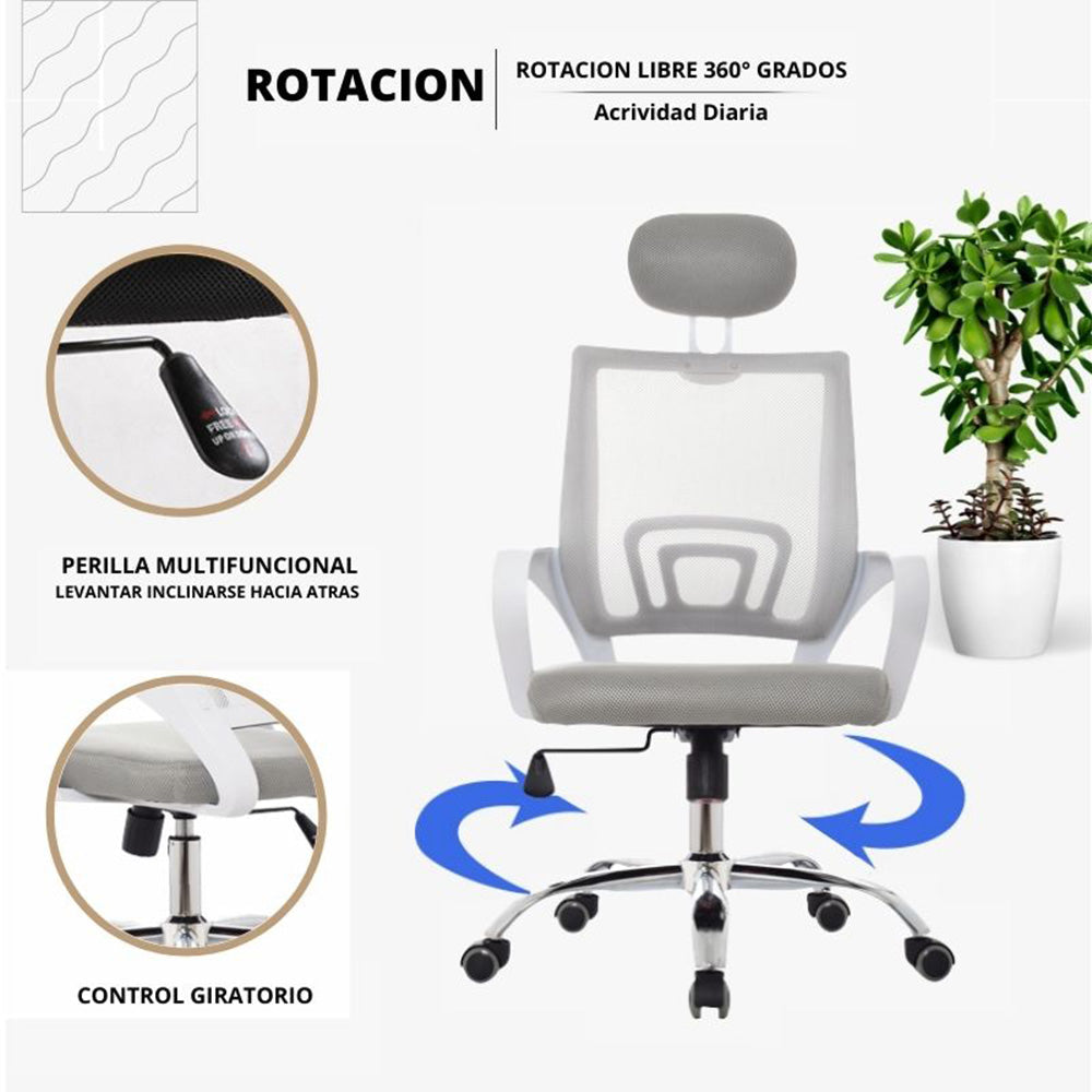 Silla De Oficina Berlin Alta Blanco