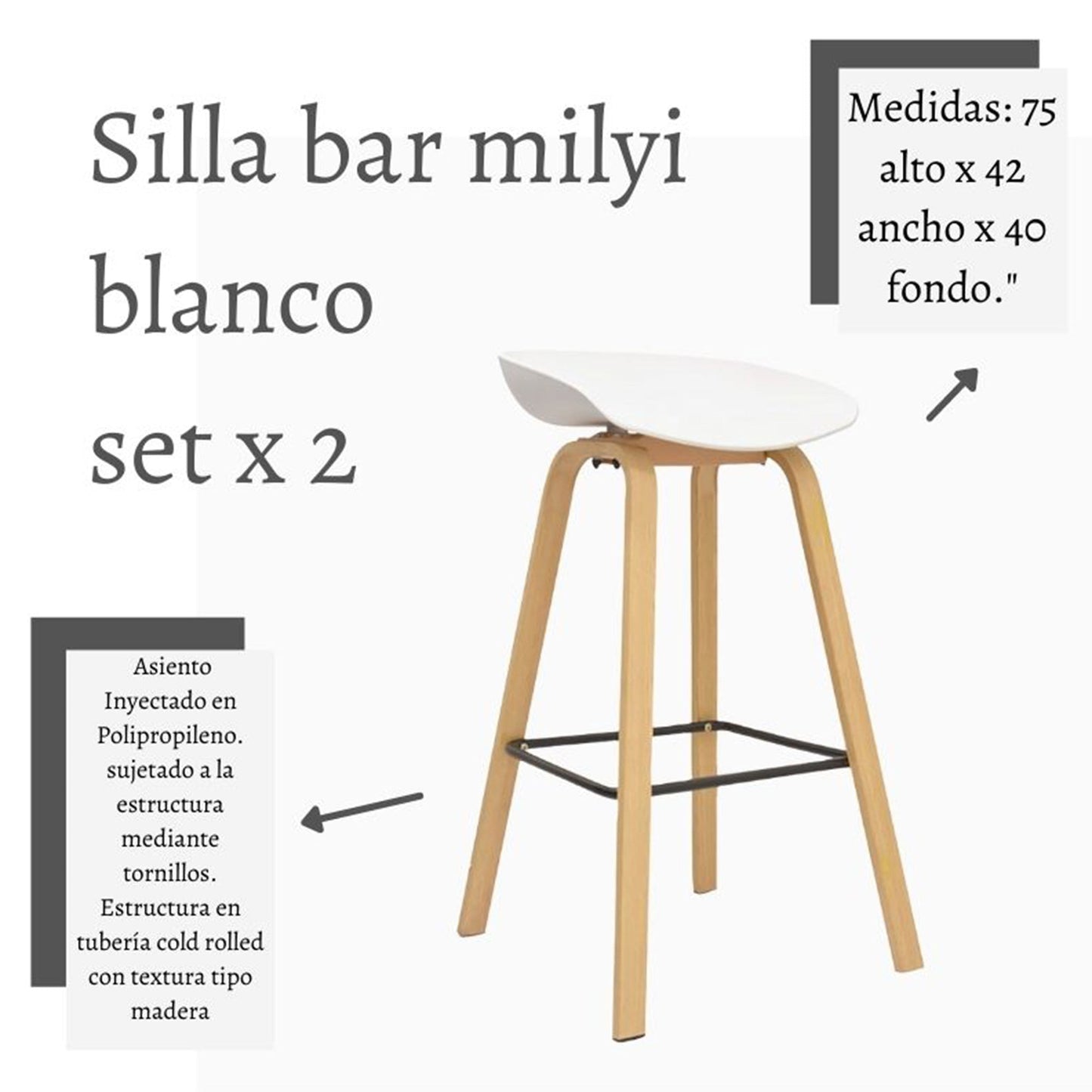 Silla de Barra Verona Blanco