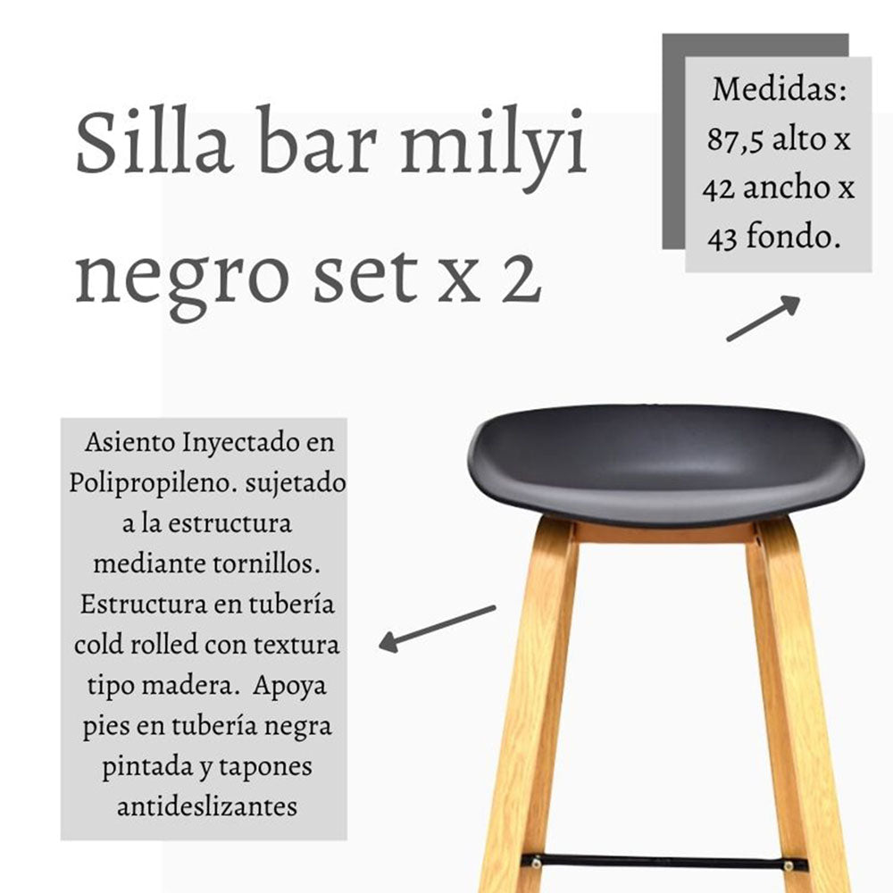 Silla de Barra Verona Negro