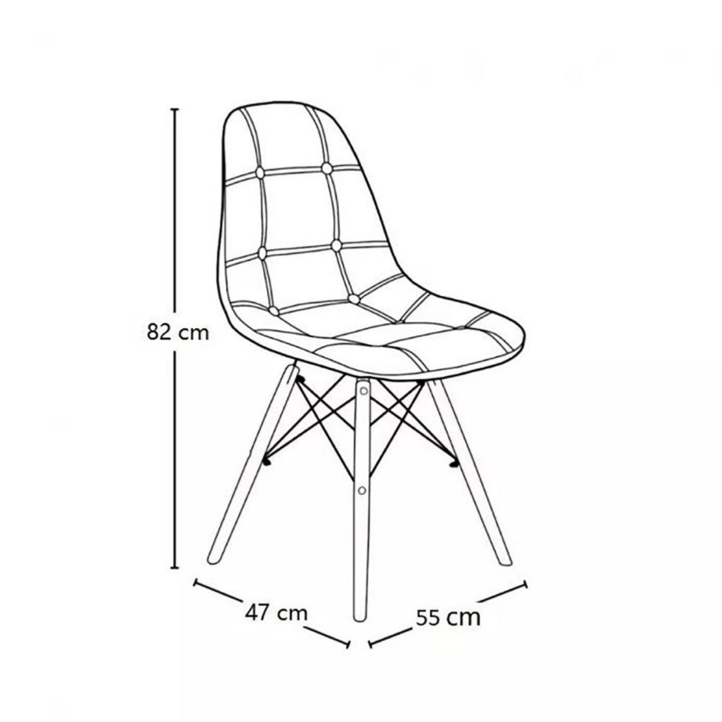 Silla Baeza Botones Negro