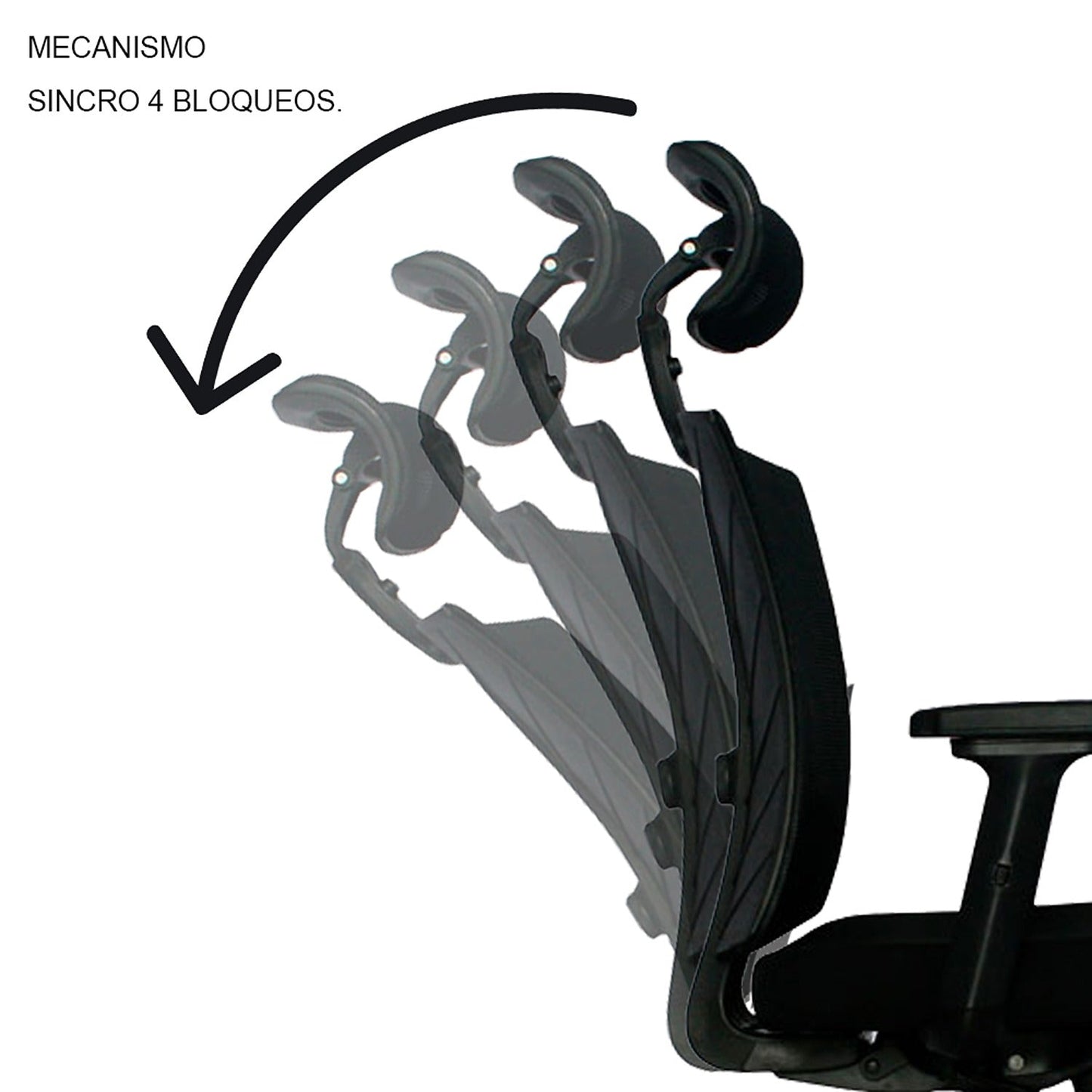 Silla De Oficina Siri Premium Brazos 3D 4 Bloqueos Negro