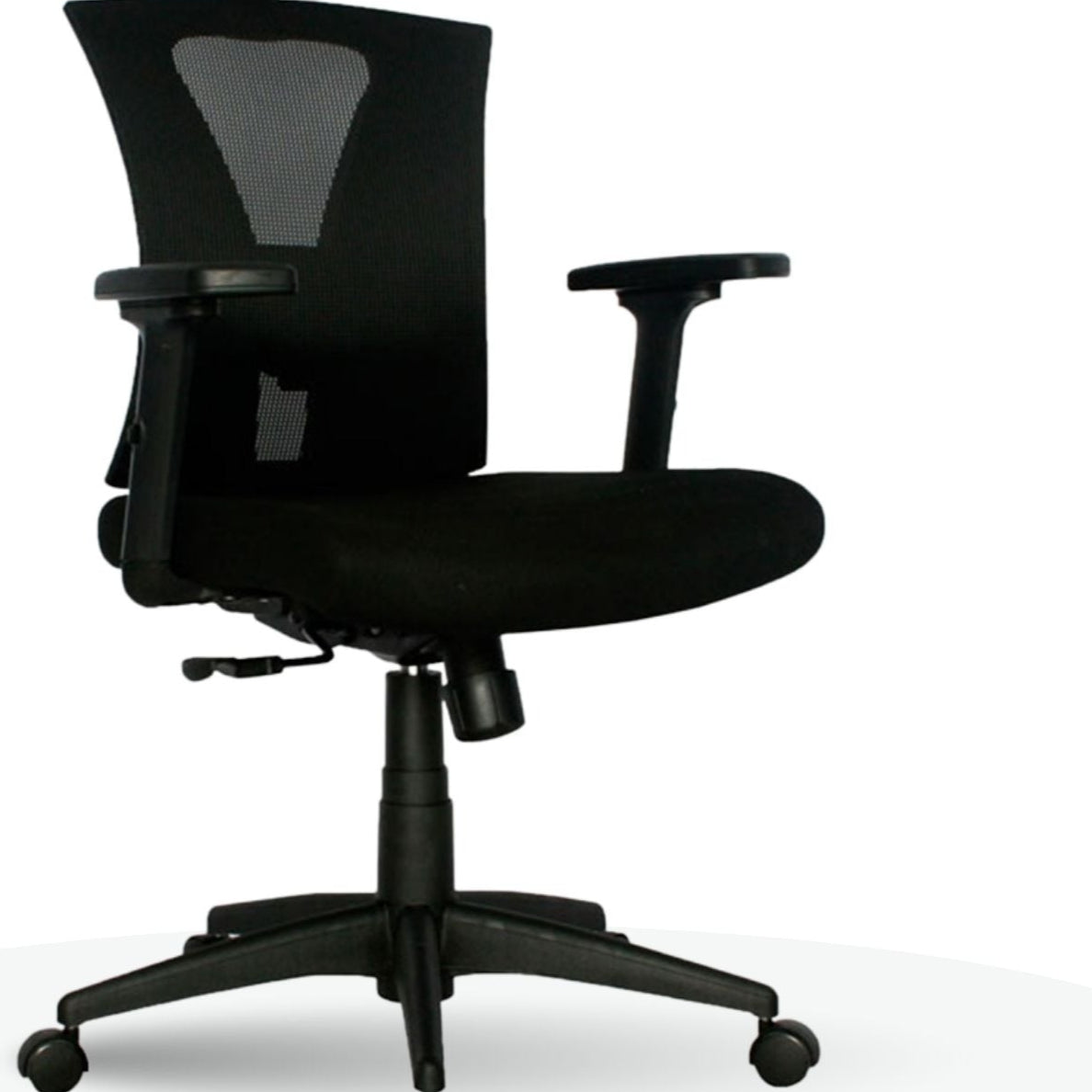 Silla De Oficina Siri Media Brazos 3D 4 Bloqueos Negro