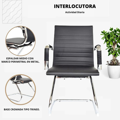 Silla De Oficina Alta Interlocutora Negro