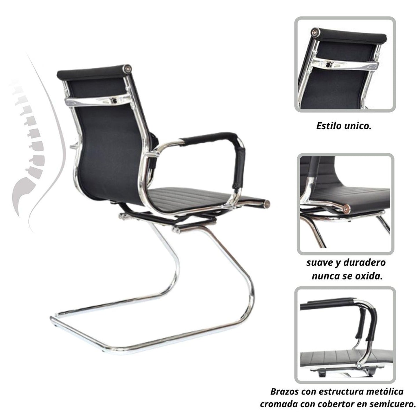 Silla De Oficina Alta Interlocutora Negro