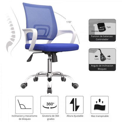 Silla De Oficina Berlin Premium Azul