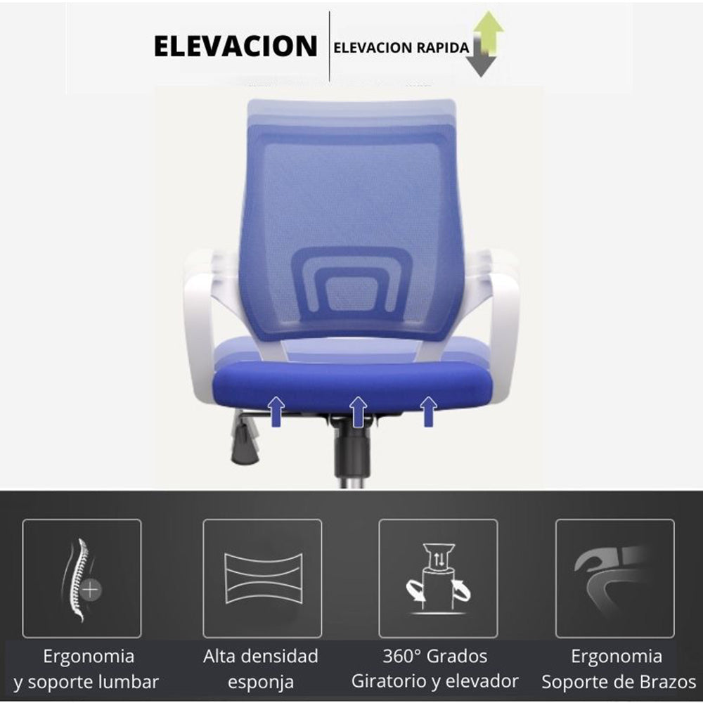Silla De Oficina Berlin Premium Azul