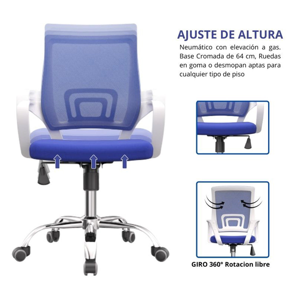 Silla De Oficina Berlin Premium Azul