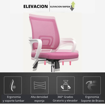 Silla De Oficina Berlin Premium Rosado