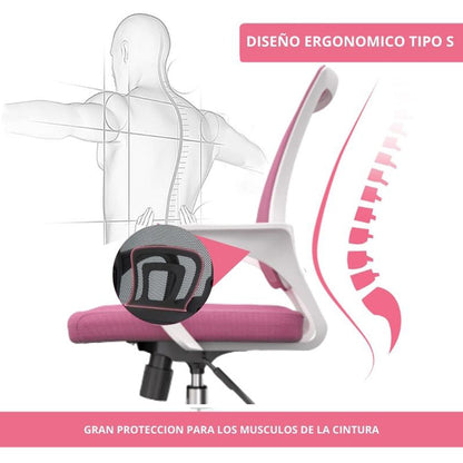 Silla De Oficina Berlin Premium Rosado