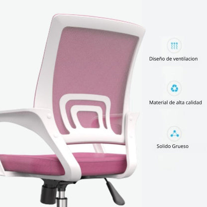 Silla De Oficina Berlin Premium Rosado