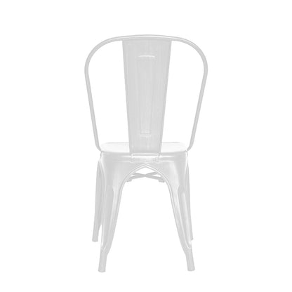 Silla Metalica con Espaldar Blanco