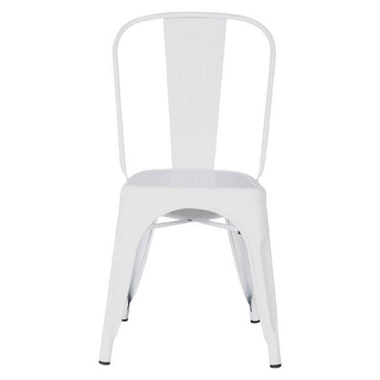 Silla Metalica con Espaldar Blanco