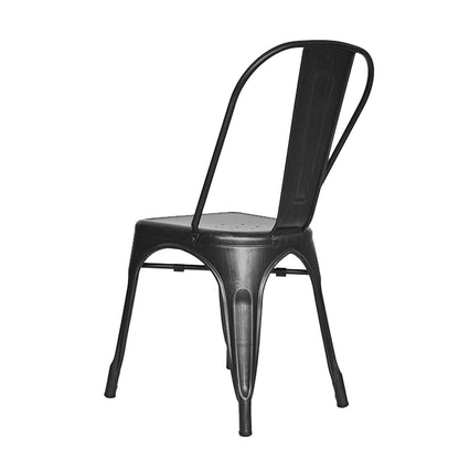 Silla Metalica con Espaldar Negro