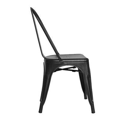 Silla Metalica con Espaldar Negro